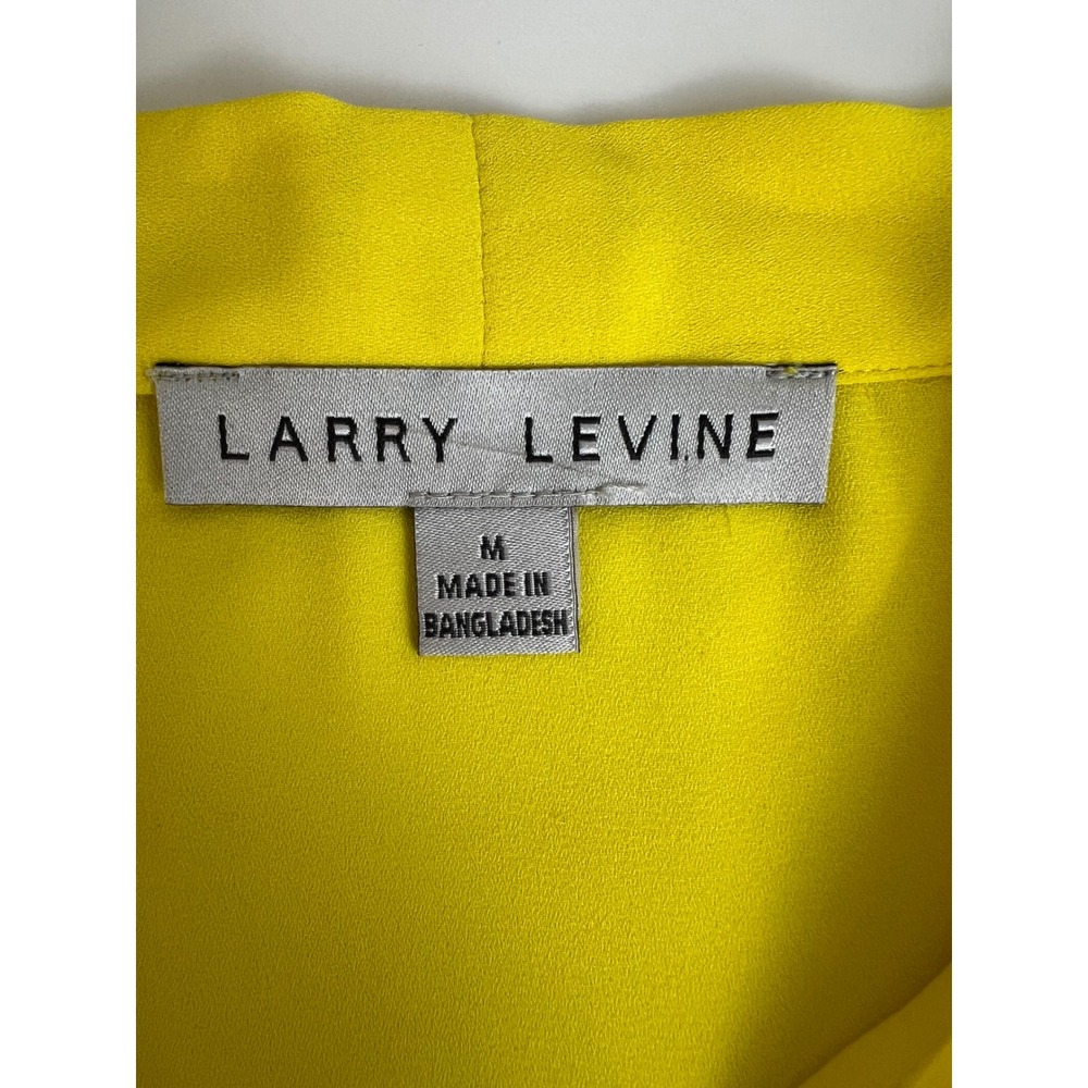 Larry Levine Women's M Vibrant Yellow Blouse Career Top Academia Dopamine Chic - Picture 7 of 9